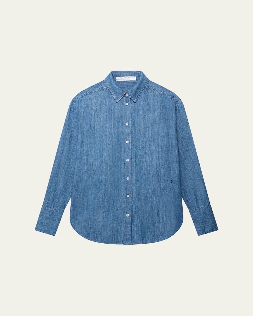 Chambray Oversized Button-Down Shirt